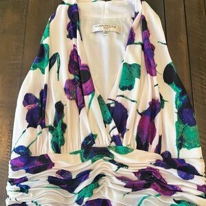 Evan Picone Dress size 12P 12 Petite Floral fit & flare Sleeveless Tropical